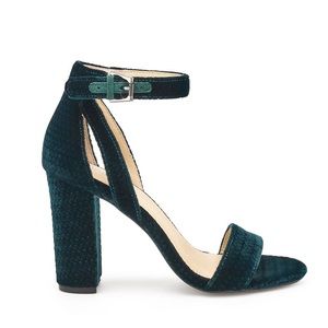 Gianna Ankle Strap Sandal, Emerald Velvet
